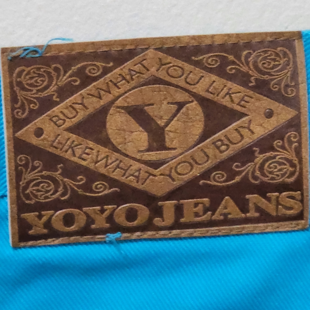 Vintage Yoyo Jeans turquiose high rise denim shorts size 7 - Picture 4 of 5